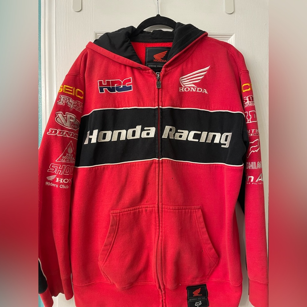 Vintage Fox Racing Honda zip up hoodie